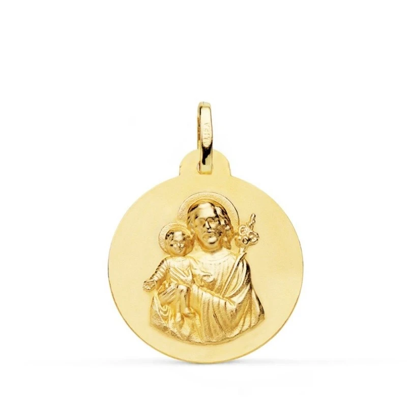 San José Medalla Oro 18k matizada 22 mm. lisa