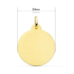 San Jorge Medalla Oro 18k lisa 24 mm. bisel