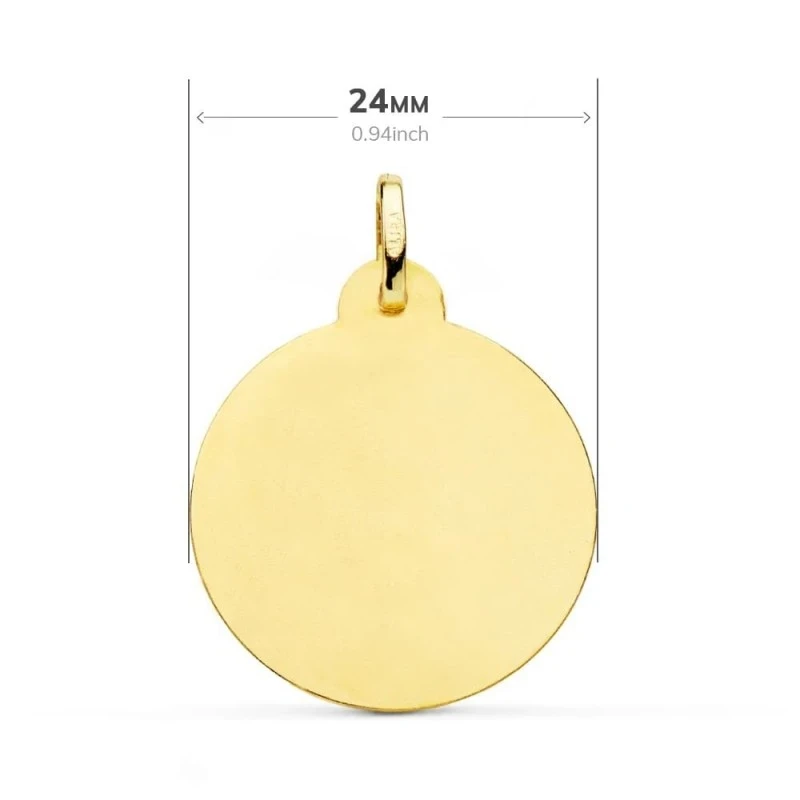 San Antonio Medalla Oro 18k lisa 24 mm. bisel