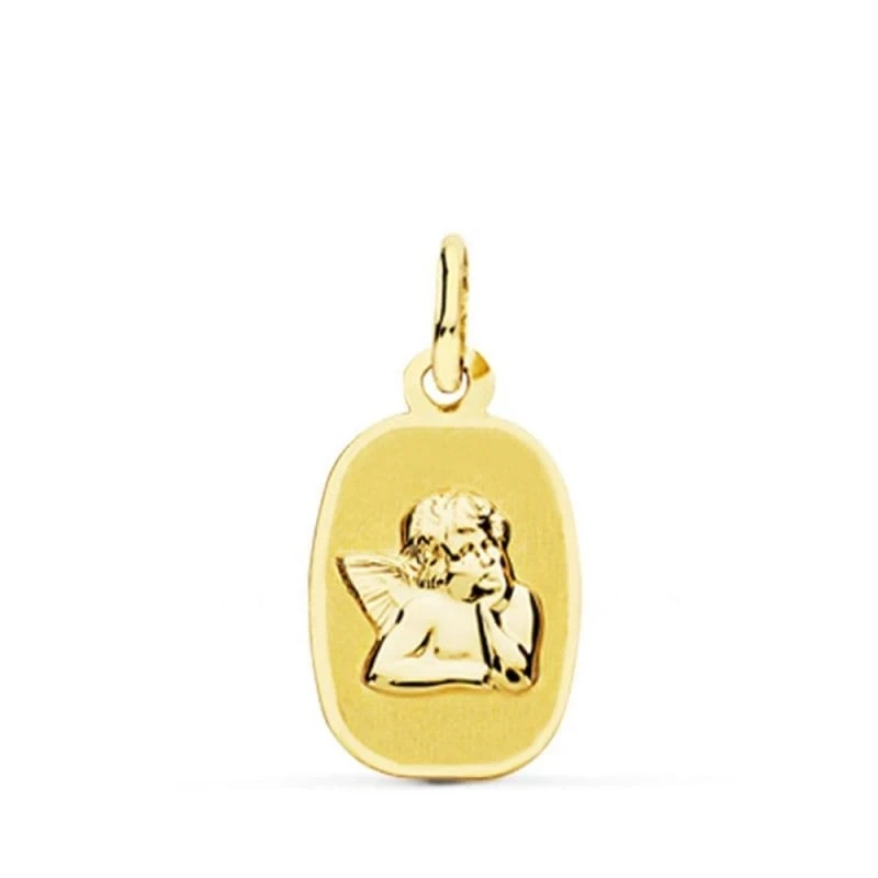 Ángel Burlón Medalla Oro 18k lisa 17 mm.. Grabación incluida en el pr