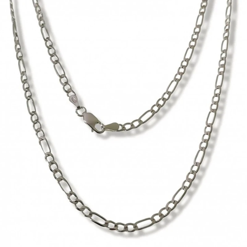 Cadena Plata Ley 925m alternada 3x1 40 cm. ancho 3 mm.
