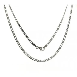 Cadena Plata Ley 925m alternada 3x1 largo 45 cm. ancho 2.5 mm.