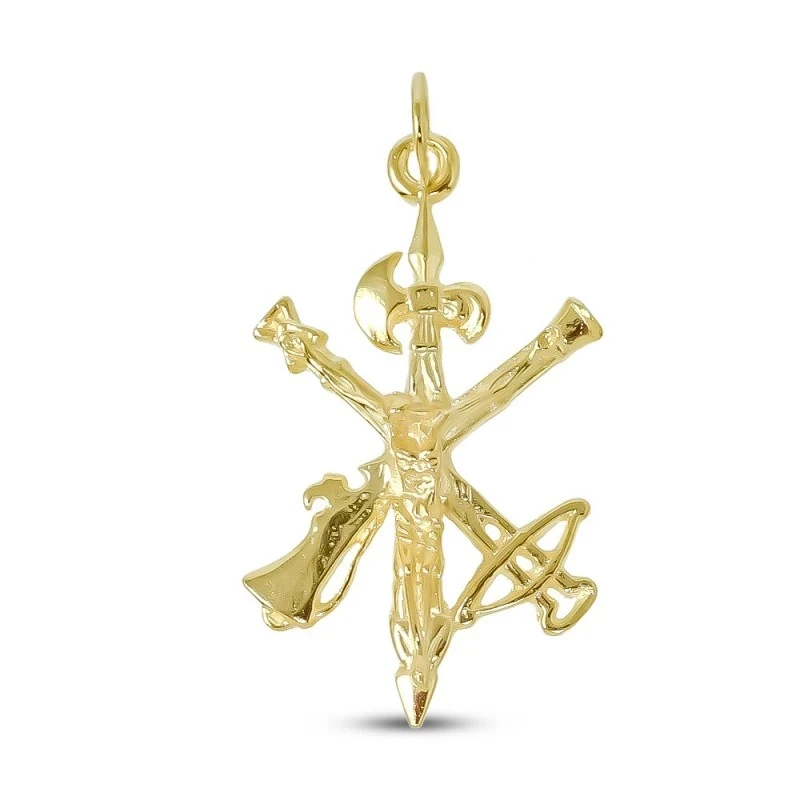 Cristo de la Legión Colgante Plata Ley 925m macizo 44 mm. chapado oro
