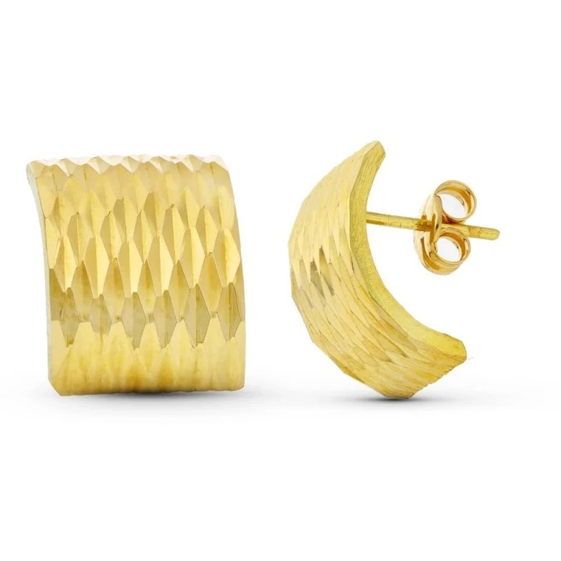 Pendientes Oro 18k mujer detalles tallados