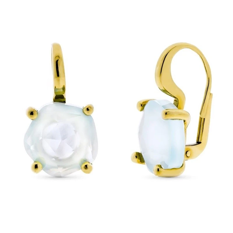 Pendientes Oro 18k mujer piedra forma garras