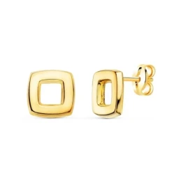 Pendientes Oro 18k mujer 8 mm. cuadrados calados