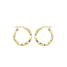 Aros Pendientes Oro 9k mujer 20 mm. huecos reliados detalle greca