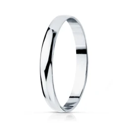 Alianza Oro Blanco 18k lisa brillo ancho cuerpo 2.5 mm.
