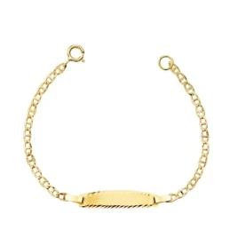 Esclava Oro 18k bebé 11.5 cm. cadena ancla maciza 2 mm. tamaño chapa