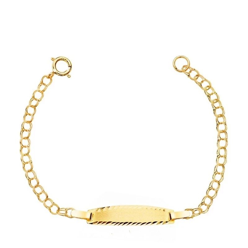 Esclava Oro 18k bebé 11.5 cm. húngara 2 mm. chapa 19 x 4 mm.. Grabaci