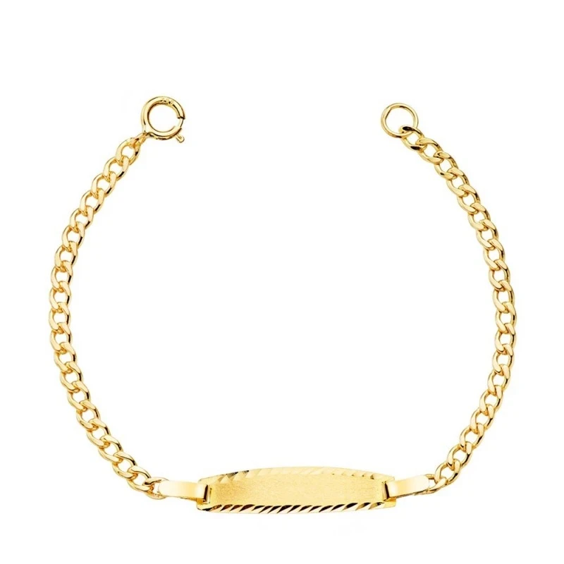 Esclava Oro 18k bebé 12 cm. barbada hueca 2 mm. chapa 19 x 4 mm.. Gra