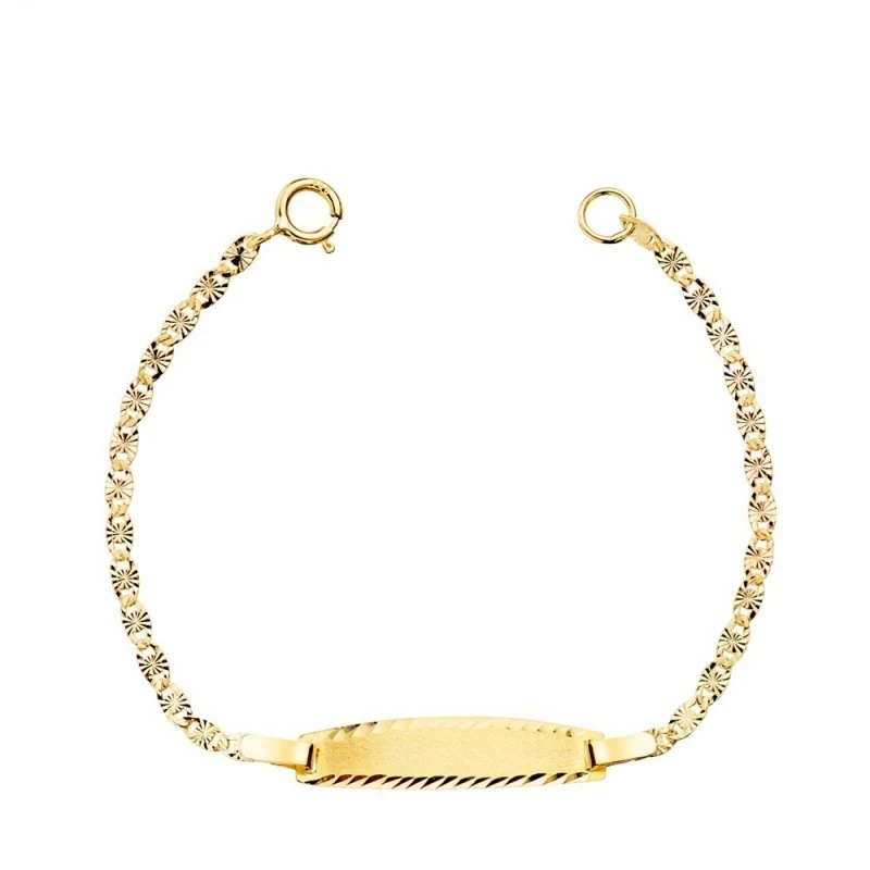 Esclava Oro 18k bebé 11.5 cm. tallada maciza 1.5 mm. chapa 19 x 4 mm.