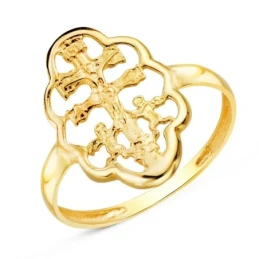 Cruz Caravaca Sortija Oro 18k mujer amuleto tamaño cabeza 17 x 11 mm.