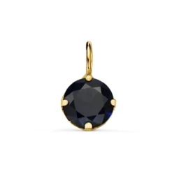 Colgante Oro 18k mujer 6 mm. piedra color azul