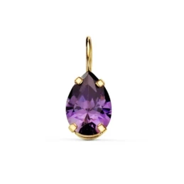 Colgante Oro 18k mujer 6.5 mm. piedra forma lágrima color amatista