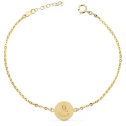 Pulsera Escapulario Corazón de Jesús Virgen del Carmen Oro 18k mujer
