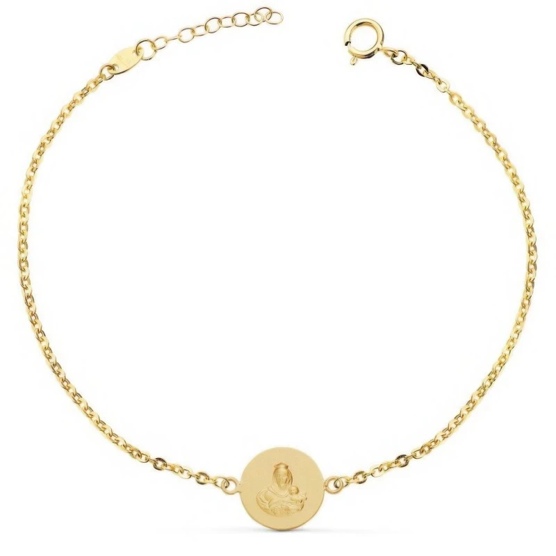 Pulsera Escapulario Corazón de Jesús Virgen del Carmen Oro 18k mujer