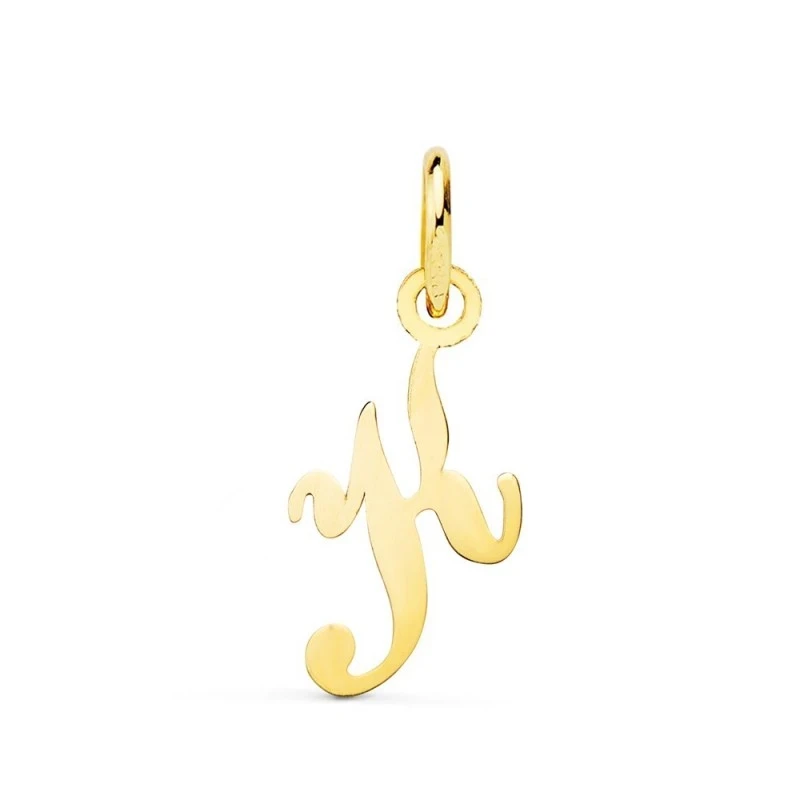 Inicial Letra K Colgante Oro 18k mujer 16 mm. lisa brillo