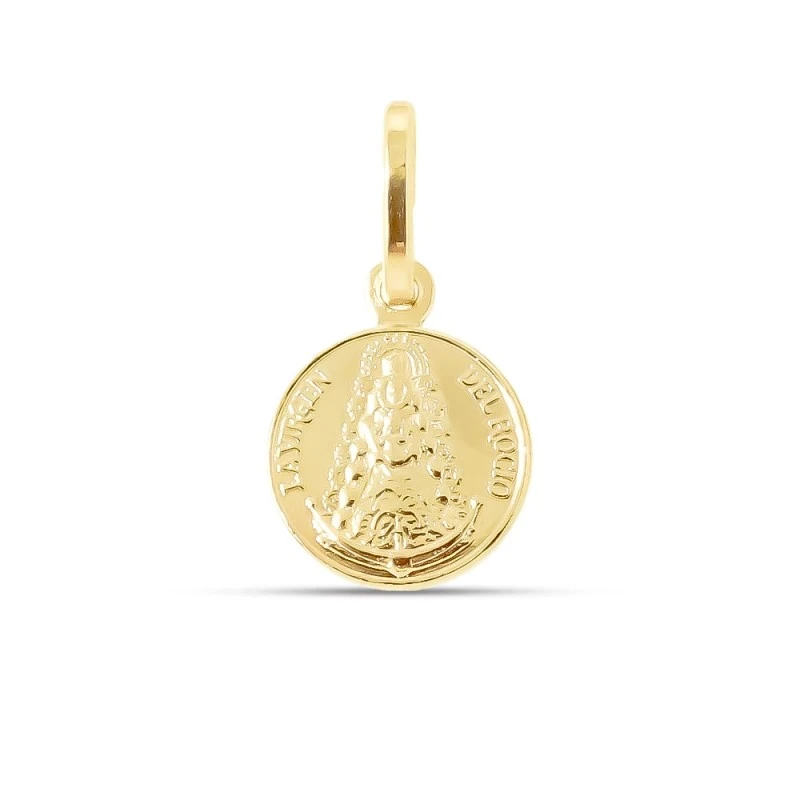 Virgen del Rocío Medalla Plata Ley 925m chapa oro 10 mm. bisel traser