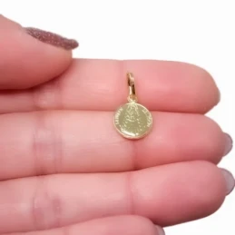 Virgen del Rocío Medalla Plata Ley 925m chapa oro 10 mm. bisel traser