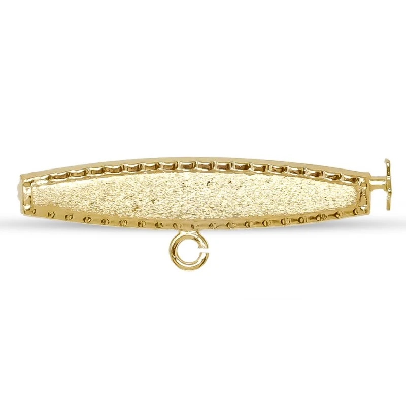 Alfiler Plata Ley 925m chapado oro broche bebé 3 cm. forma ovalada. G