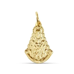 Virgen del Rocío Colgante Plata Ley 925m chapado oro 20 mm. silueta d