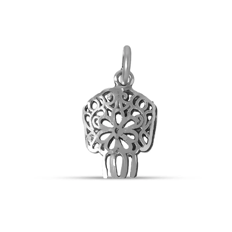 Peineta Flamenca Colgante Plata Ley 925m macizo 18 mm. típico mantill