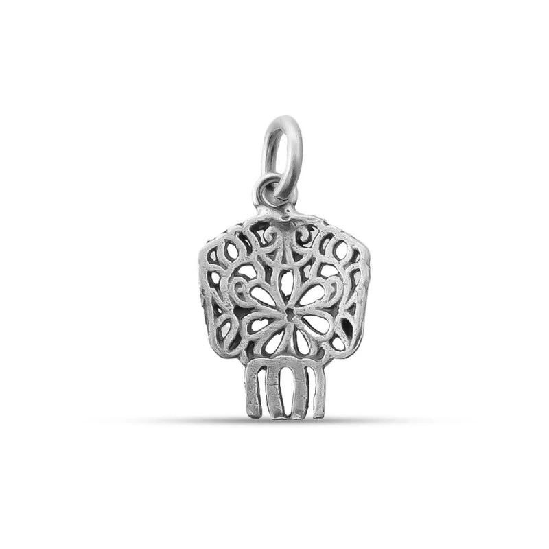 Peineta Flamenca Colgante Plata Ley 925m macizo 18 mm. típico mantill