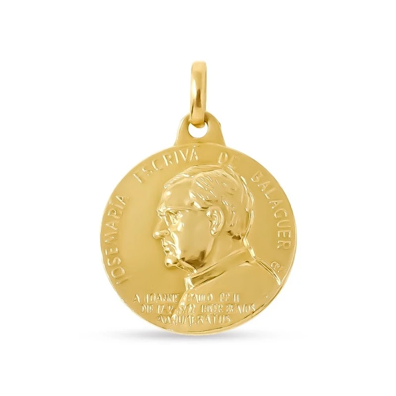 Medalla Oro 18k Josemaría Escrivá fundador Opus Dei fecha beatificaci