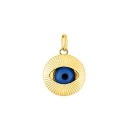 Ojo Turco Colgante Oro 18k amuleto 13 mm.. Chapado Oro Alta Calidad G