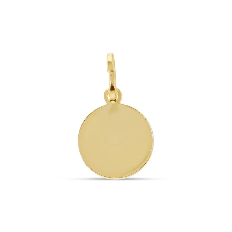 San Miguel Colgante Plata Ley 925m chapado oro 12 mm. bisel liso
