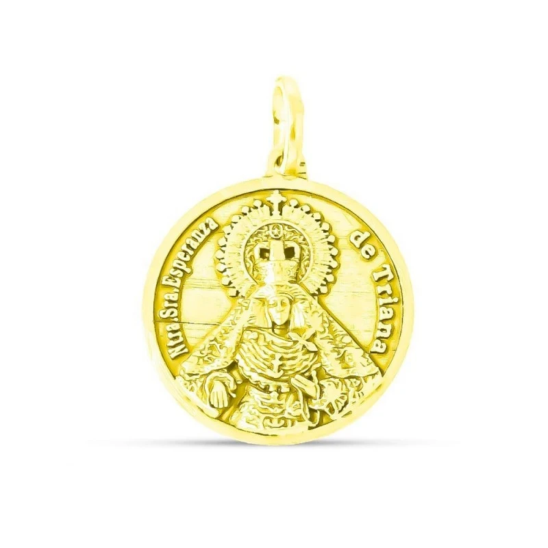 Nuestra Señora Esperanza Triana Sevilla Medalla Oro 18k maciza 18 mm.