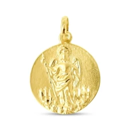 Arcángel San Rafael Medalla Oro 18k maciza 20 mm. custodio de Córdoba