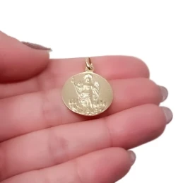 Arcángel San Rafael Medalla Oro 18k maciza 20 mm. custodio de Córdoba
