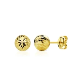 Pendientes Oro 18k mujer 7 mm. bola tallada