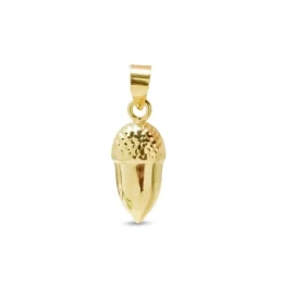 Colgante Bellota Plata Ley 925m chapado oro 15 mm. hueco lisa combina