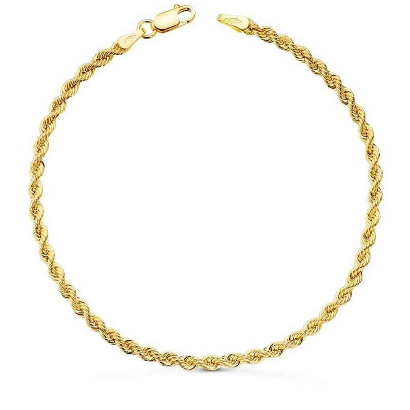 Pulsera Oro 18k mujer 19 cm. cordón salomónico ancho 2.7 mm.