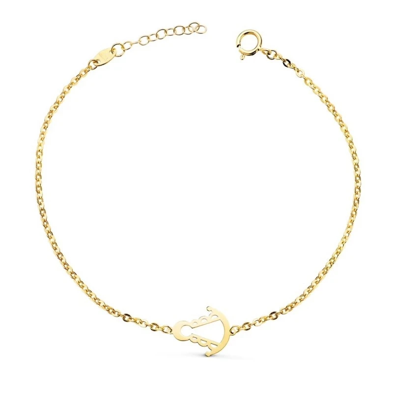 Virgen del Rocío Pulsera Oro 18k mujer 15 cm. detalle calado centro 1