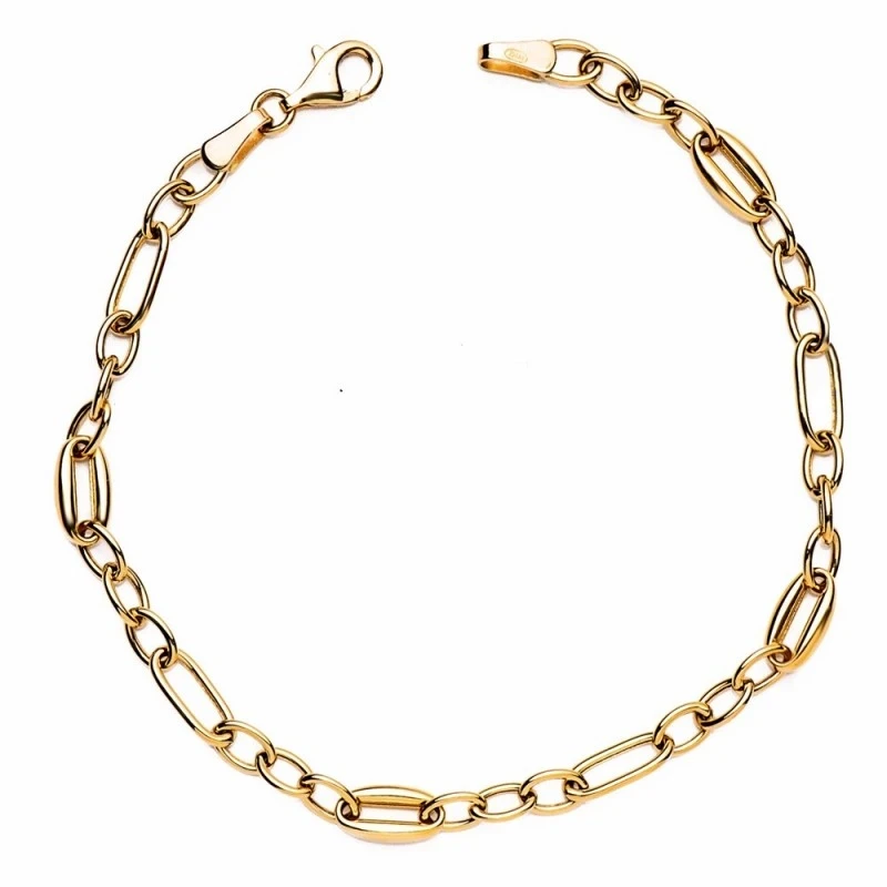 Pulsera Oro 18k mujer 20 cm. hueca ancho eslabón 4.5 mm.