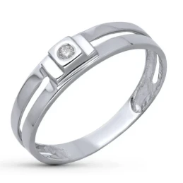 Sortija Oro Blanco 18k mujer diamante 0.4ct. brillante centro ancho m