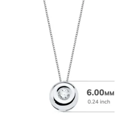 Gargantilla Oro Blanco 18k mujer 42 cm.colgante chatón diamante centr