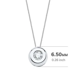 Gargantilla Oro Blanco 18k mujer 42 cm.colgante chatón 6.5 mm. diaman