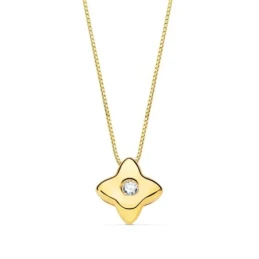 Gargantilla Oro 18k mujer 42 cm.colgante estrella 5 mm. diamante cent