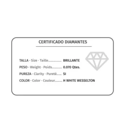 Sortija Oro 18k citrina 4 mm. cuadrada centro combinada 7 diamantes 0