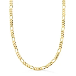 Cadena Oro 18k alternada hueca 60 cm. eslabón 3x1 ancho 4.5 mm.