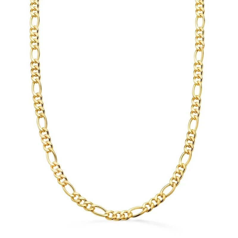 Cadena Oro 18k alternada hueca 60 cm. eslabón 3x1 ancho 4.5 mm.