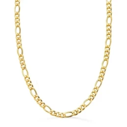 Cadena Oro 18k alternada hueca 60 cm. eslabón 3x1 ancho 5.5 mm.