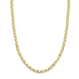 Cadena Oro 18k rolo 45 cm. hueca ancho eslabón 4 mm.