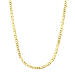 Cadena Oro 18k barbada 60 cm. hueca ancho eslabón 4.7 mm.