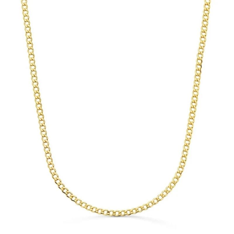 Cadena Oro 18k barbasda 50 cm. hueca ancho eslabón 2.5 mm.